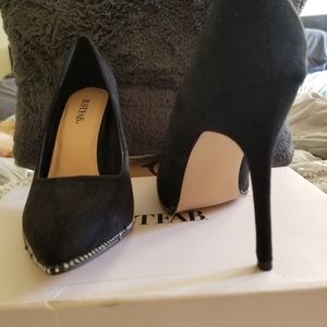 Black Rhinestone Pumps